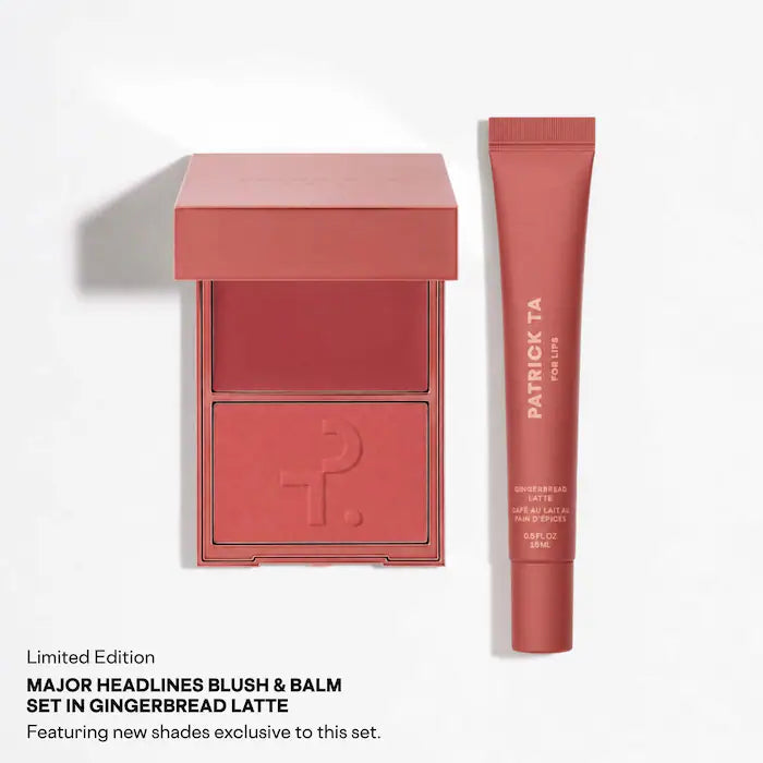 Preorder - Major Headlines Double-Take Crème & Powder Blush Duo & Lip Balm Makeup Gift Set - Patrick Ta