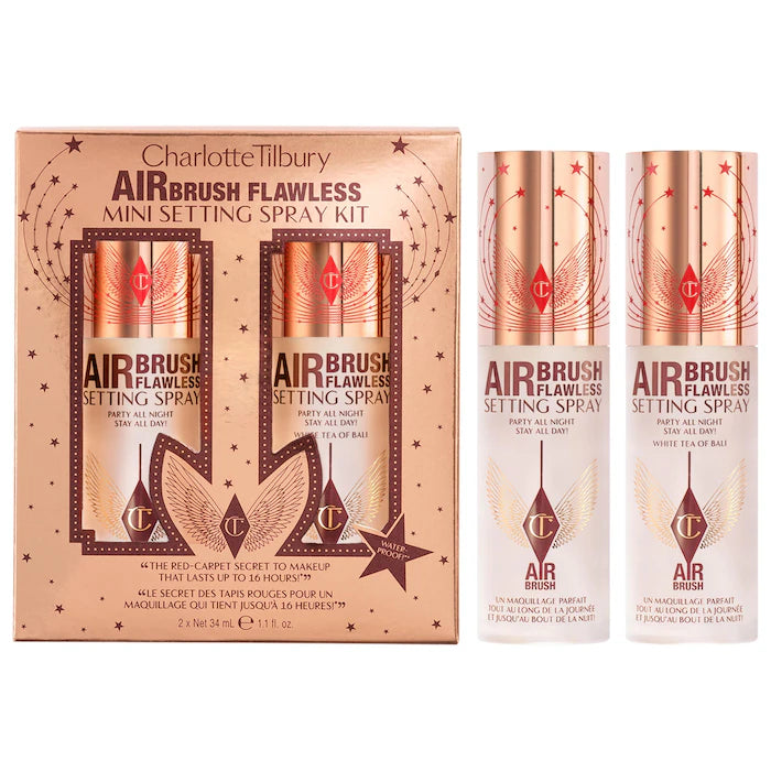 Preorder - Mini Airbrush Flawless Hydrating & Waterproof Setting Spray Duo Gift Set - Charlotte Tilbury