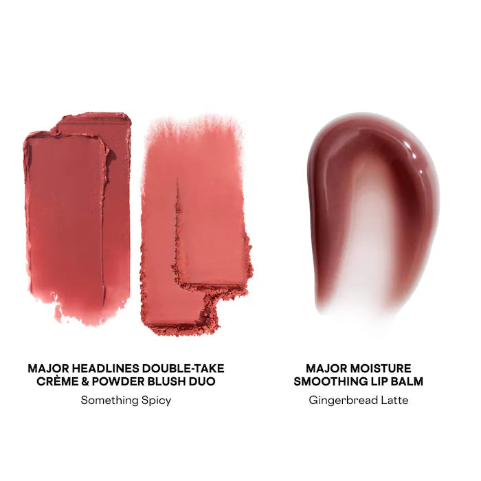 Preorder - Major Headlines Double-Take Crème & Powder Blush Duo & Lip Balm Makeup Gift Set - Patrick Ta