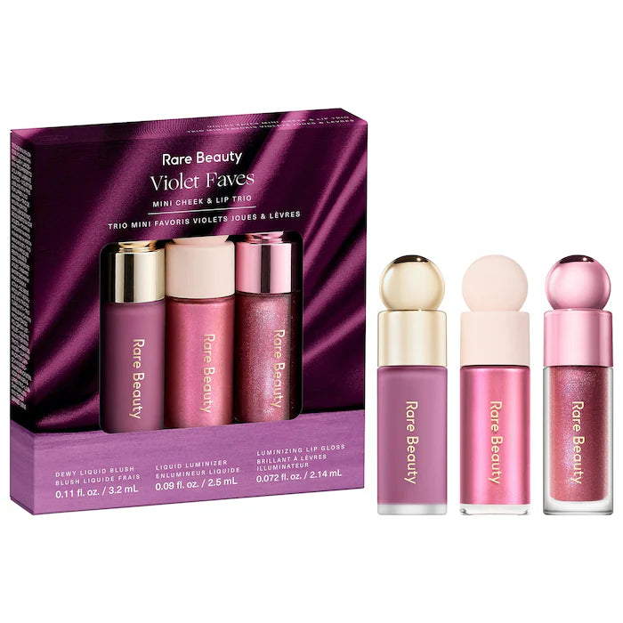 Preorder - Violet Faves Mini Cheek and Lip Trio Makeup Gift Set - Rare Beauty