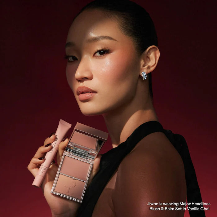 Preorder - Major Headlines Double-Take Crème & Powder Blush Duo & Lip Balm Makeup Gift Set - Patrick Ta