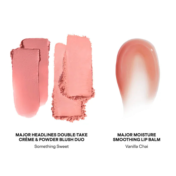 Preorder - Major Headlines Double-Take Crème & Powder Blush Duo & Lip Balm Makeup Gift Set - Patrick Ta