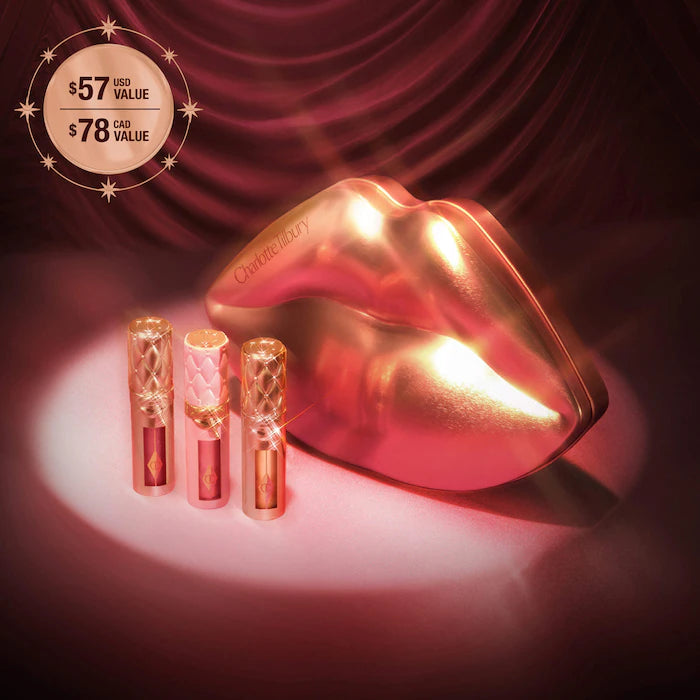 Preorder - Mini Big Lip Plumpgasm Plumping Lip Gloss Trio Makeup Gift Set - Charlotte Tilbury