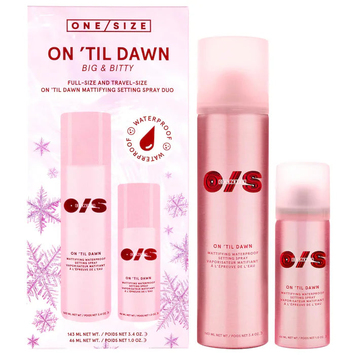 Preorder - On 'Til Dawn Mattifying Waterproof Setting Spray Big & Bitty Duo - One Size