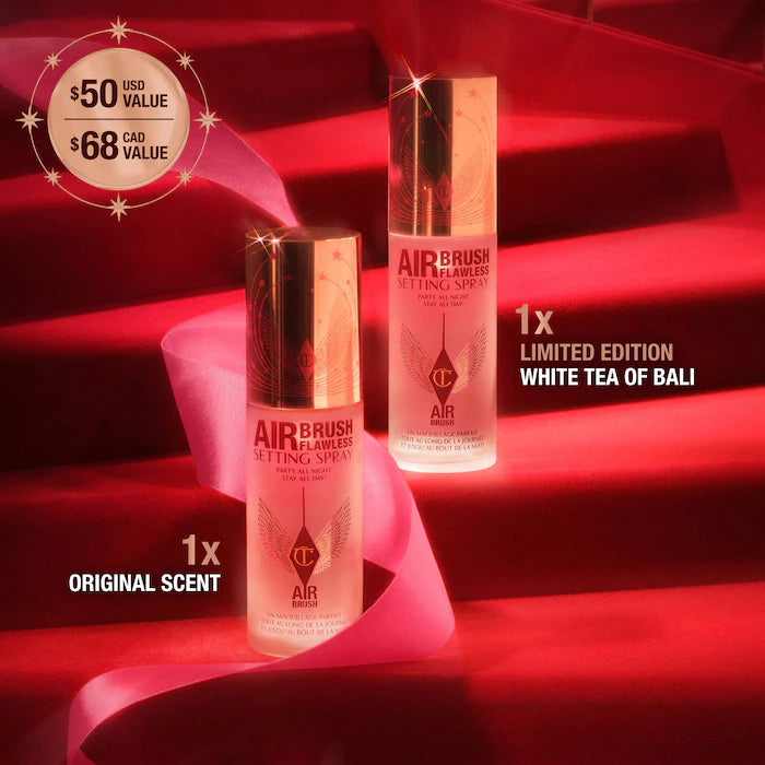 Preorder - Mini Airbrush Flawless Hydrating & Waterproof Setting Spray Duo Gift Set - Charlotte Tilbury
