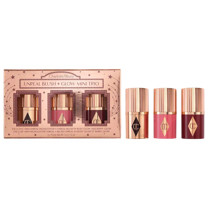 Preorder - Mini Unreal Blush + Glow Trio - Charlotte Tilbury